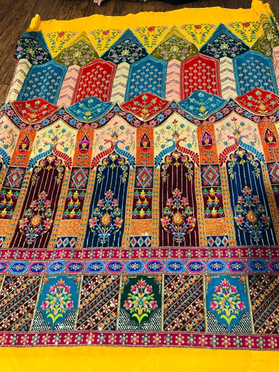 Peacock Mirror-Work Patchwork